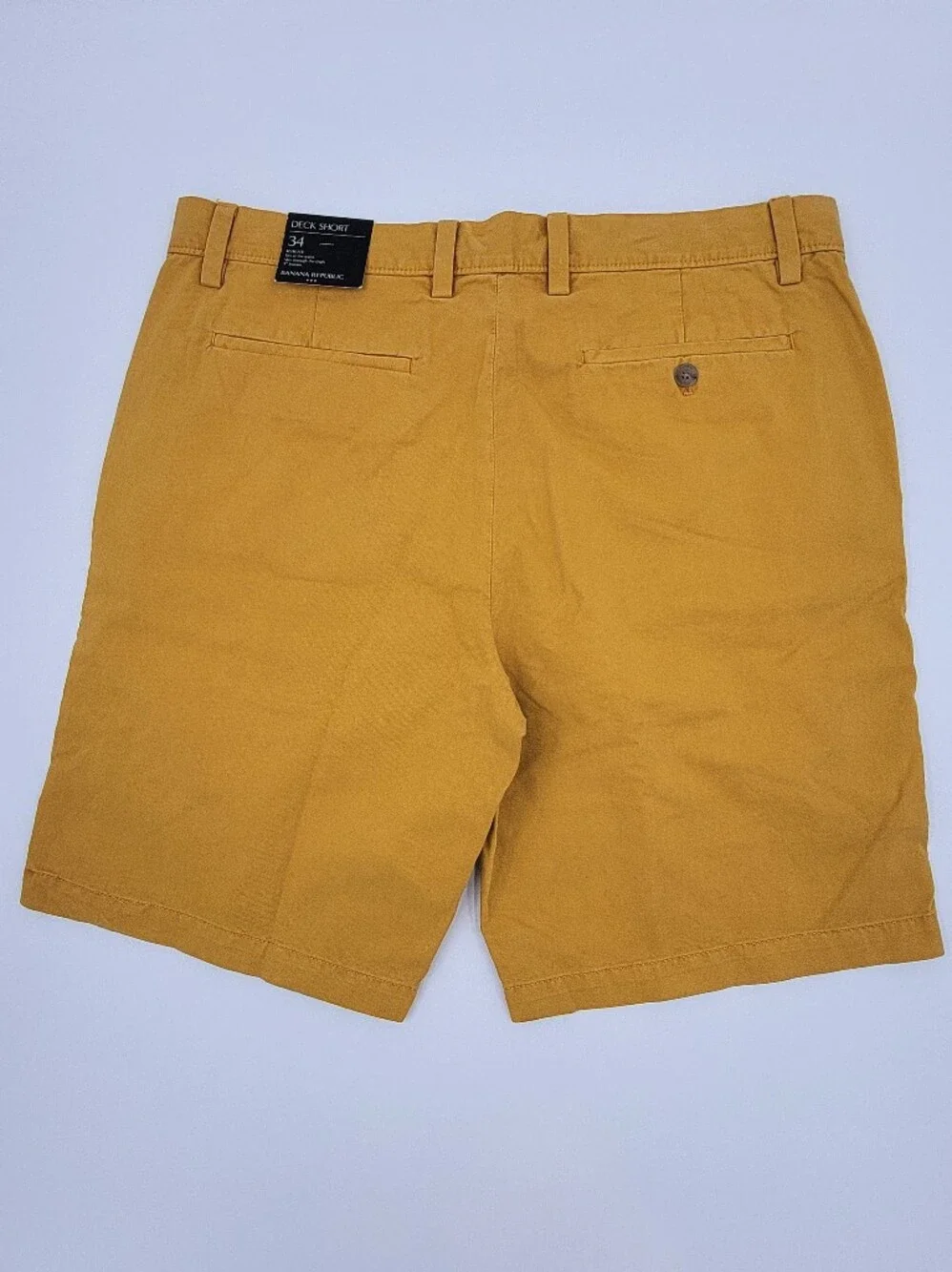 NEW Banana Republic Deck Shorts Chino Gold Yellow Cotton Casual Mens 34 NWT 9